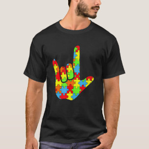 Autismus Asl Liebe Gebärdensprache Autismus-Bewuss T-Shirt