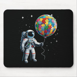 Autismus Astronaut Holding Planet Bylloons Autismu Mousepad