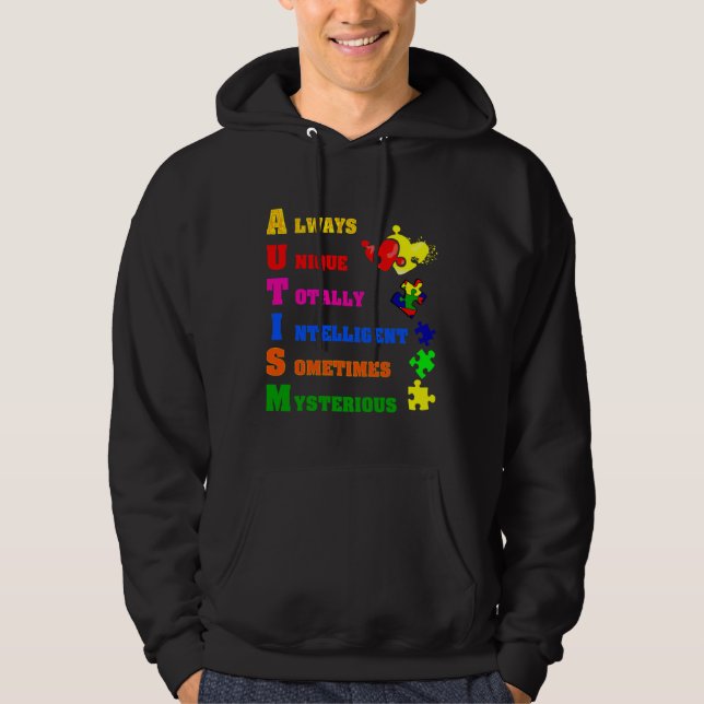 Autismus Aufklärung Autismus Akronym Puzzle Piece  Hoodie (Vorderseite)
