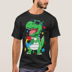 Autismus Aufmerksamkeit T Rex Dinosaurier Puzzle P T-Shirt