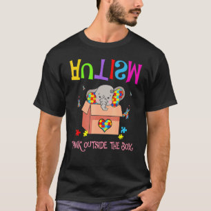 Autismus außerhalb der Box Elefant Autismus-Bewuss T-Shirt