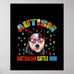 Autismus Australische Mama Rinder Puzzle Piece Poster