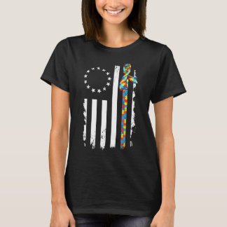 Autismus-Autismus-Bewusstsein American Betsy Ross T-Shirt