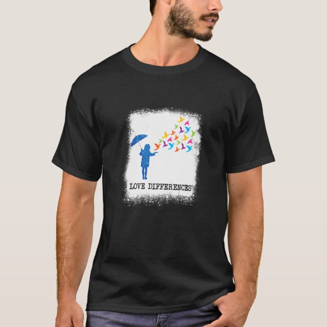 Autismus Autismus-Bewusstsein Gebleicht T-Shirt (Vorderseite)
