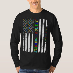 Autismus Awareness Autism American Flag T-Shirt