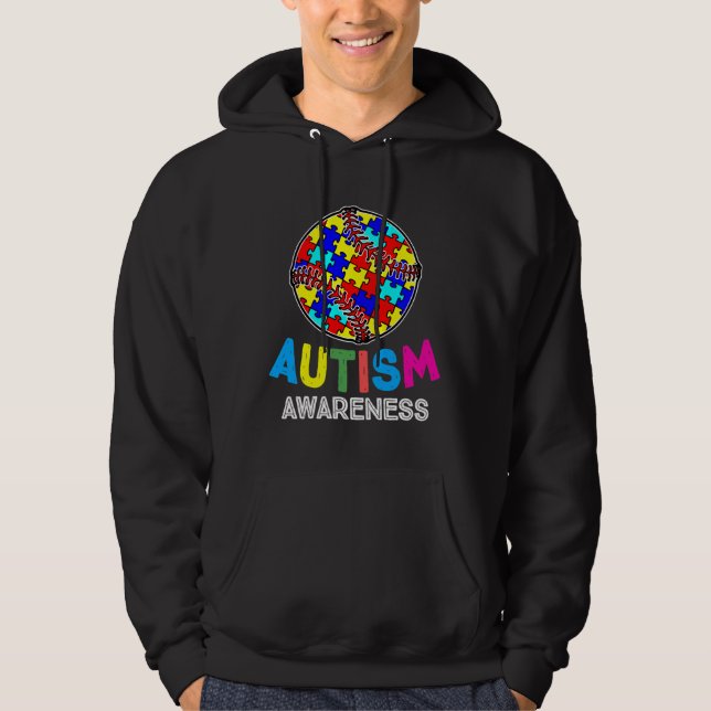 Autismus Awareness Baseball Hoodie (Vorderseite)