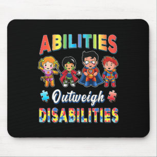 Autismus Awareness Boy Abilities überwiegen Behind Mousepad