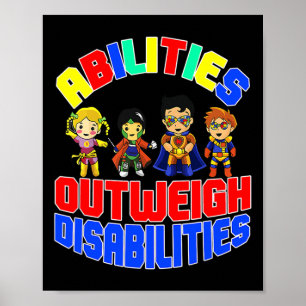 Autismus Awareness Boy Abilities überwiegen Behind Poster