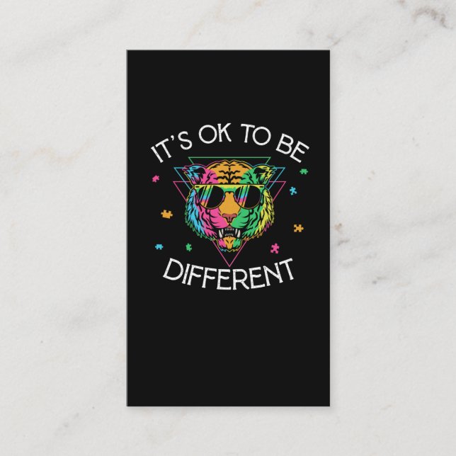 Autismus Awareness Boys Girls Tiger Autistische Ki Visitenkarte (Vorderseite)