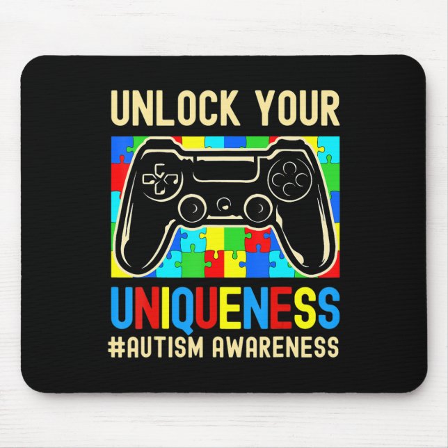 Autismus Awareness Boys Girls Video Game Controlle Mousepad (Vorne)