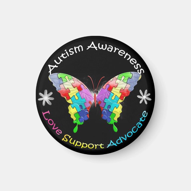 Autismus Awareness Butterfly Magnet (Vorne)