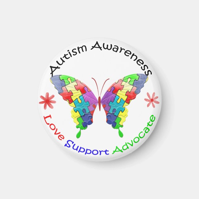 Autismus Awareness Butterfly Magnet (Vorne)