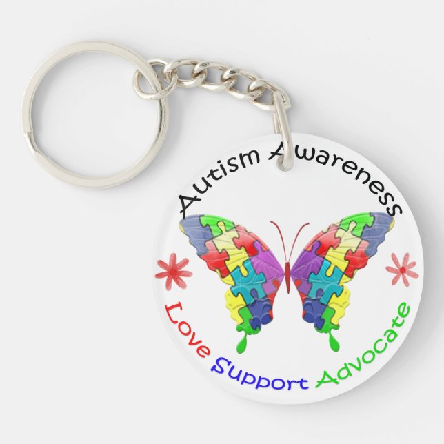 Autismus Awareness Butterfly Schlüsselanhänger (Vorderseite)