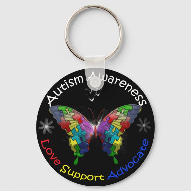 Autismus Awareness Butterfly Schlüsselanhänger (Vorderseite)
