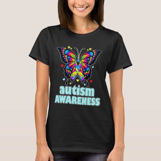 Autismus Awareness Butterfly T-Shirt (Vorderseite)