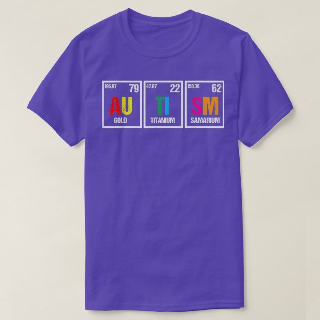 Autismus Awareness Chemical Element T-Shirt (Design vorne)