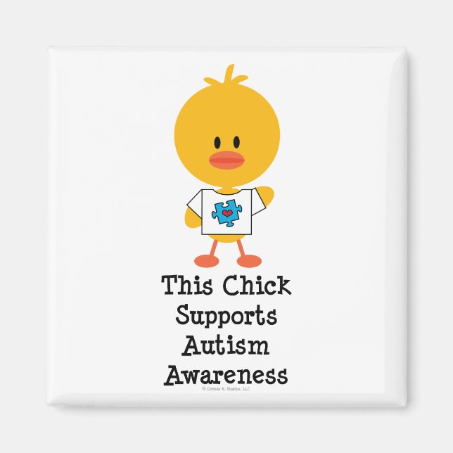 Autismus Awareness Chick Magnet (Vorne)