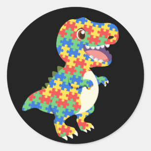 Autismus Awareness Dinosaurier Runder Aufkleber