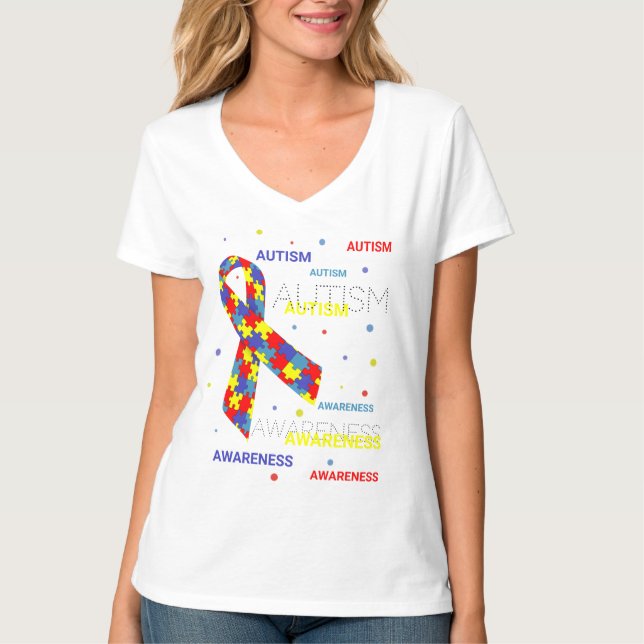 Autismus Awareness dots T - Shirt (Vorderseite)