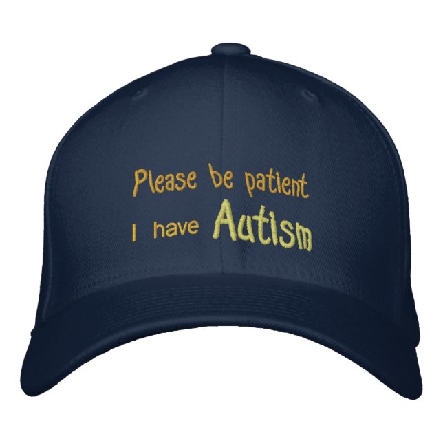 Autismus Awareness Hat mit Namen und Telefon auf d Bestickte Baseballkappe (Vorderseite)