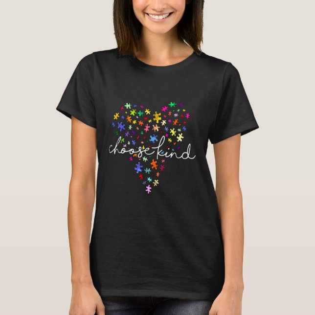Autismus Awareness Heart Choose Kind T-Shirt (Vorderseite)