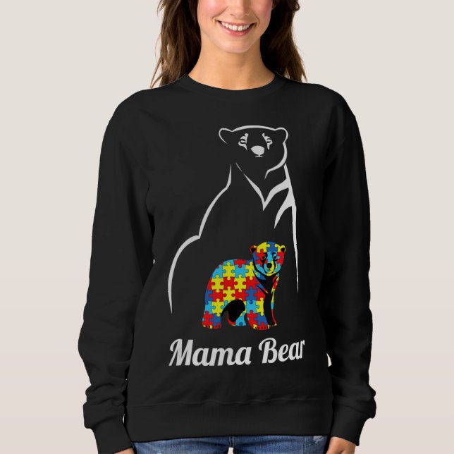 Autismus Awareness Mama Bear Mama Sweatshirt (Vorderseite)