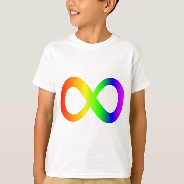 Autismus Awareness Rainbow Infinity Symbol T-Shirt (Vorderseite)