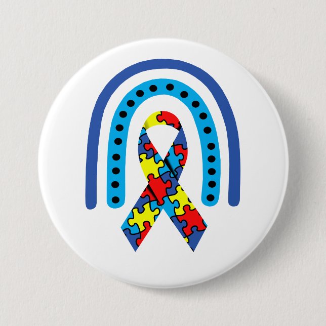 Autismus Awareness Ribbon Button (Vorderseite)