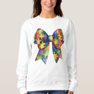 Autismus Awareness Ribbon Coquette Bow Sweatshirt