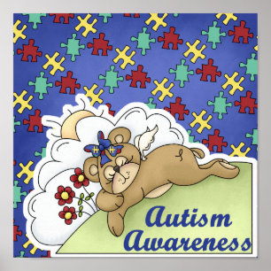 Autismus Awareness Sleeping Bären Poster