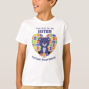 Autismus Awareness trägt Blue für meine Schwester T-Shirt