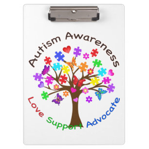 Autismus Awareness Tree Klemmbrett