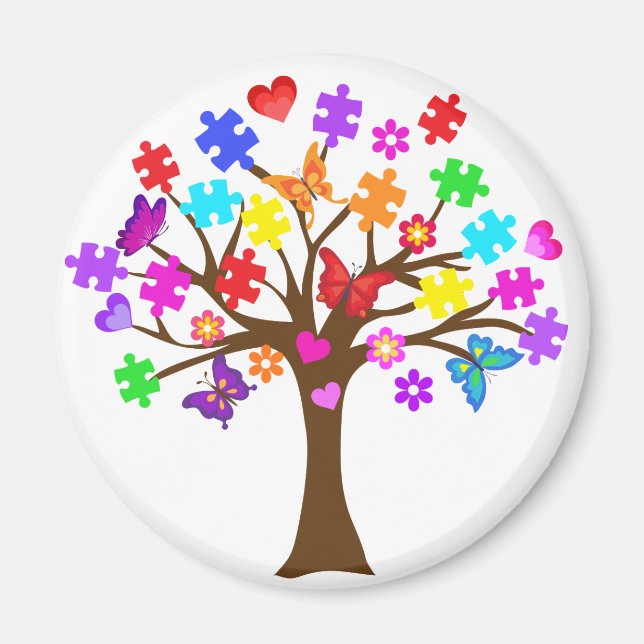 Autismus Awareness Tree Magnet (Vorne)