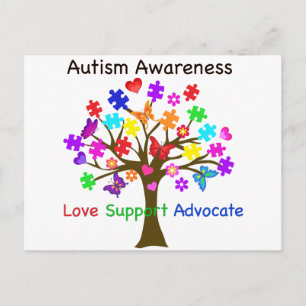 Autismus Awareness Tree Postkarte