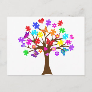 Autismus Awareness Tree Postkarte