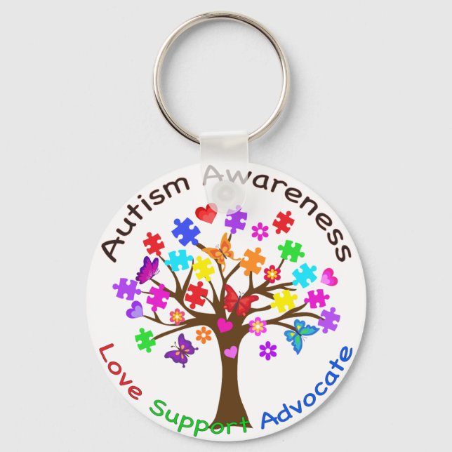 Autismus Awareness Tree Schlüsselanhänger (Vorderseite)