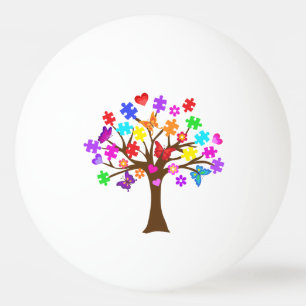 Autismus Awareness Tree Tischtennisball