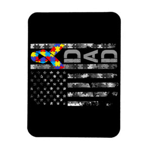 Autismus Awareness Vater USA Flag Tag Magnet