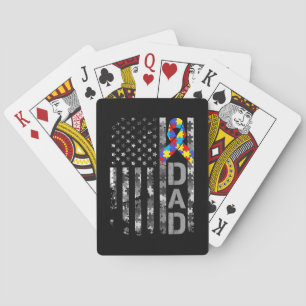 Autismus Awareness Vater USA Flag Tag Spielkarten