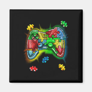 Autismus Awareness Video Game Controller Puzzle Pi Magnet