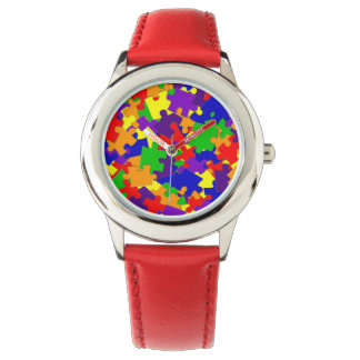 Autismus Awareness watch mit Rainbow Puzzlestücke Armbanduhr