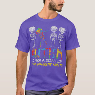 Autismus Awerness Skeleton Dabbing Autistisch  T-Shirt