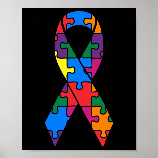 Autismus Band Bewusstsein Plus Größe Frauen Männer Poster (Vorne)