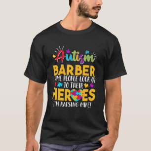 Autismus Barber Leute schauen ihre Helden auf, die T-Shirt