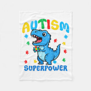 Autismus bei Kindern ist Superwer Trex Dino ASD Be Fleecedecke