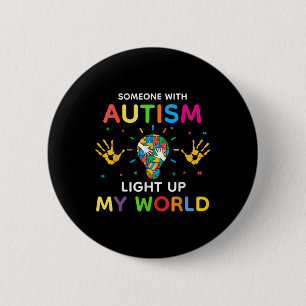 Autismus beleuchtet mein weltautistisches geistige button