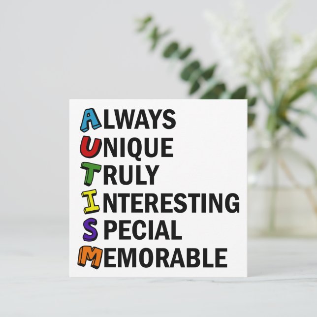 Autismus Bewusstsein Akrostisches Niedliches Regen (Stehend Vorderseite)