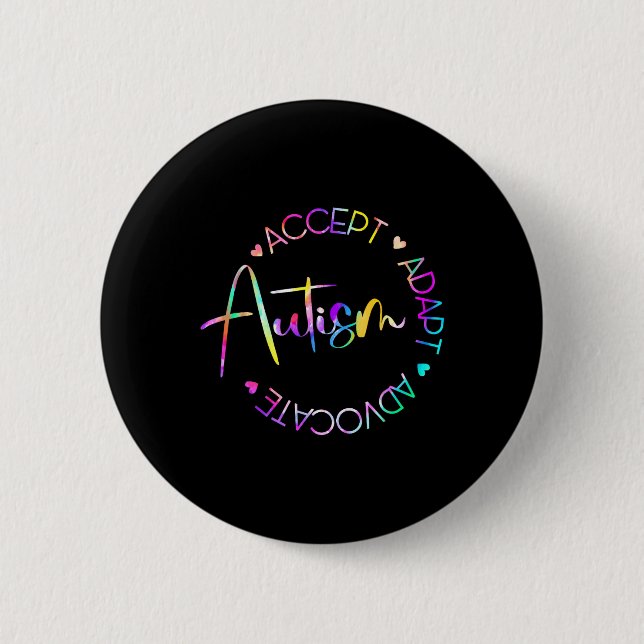 Autismus Bewusstsein Akzeptanz Adapt Advocate Auti Button (Vorderseite)