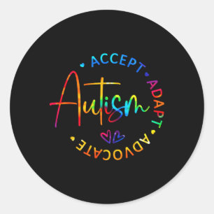 Autismus Bewusstsein Akzeptanz Adapt Advocate Auti Runder Aufkleber