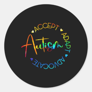 Autismus Bewusstsein Akzeptanz Adapt Advocate Auti Runder Aufkleber